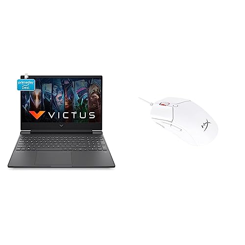 Image of HP Victus Gaming 12th Gen Intel Core i5 12450H Processor 15.6 inch(39.6 cm) FHD Gaming Laptop & HyperX Pulsefire Haste 2 WHT Wired