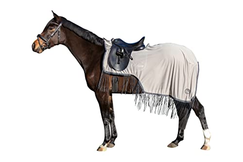 HKM Ride On Fly Sheet Horse Rugs | Lightweight Protection Blanket from Flies and Insects With Fringes | Durable Rip Proof Polyester Material with Touch Close Fastening - Image 2
