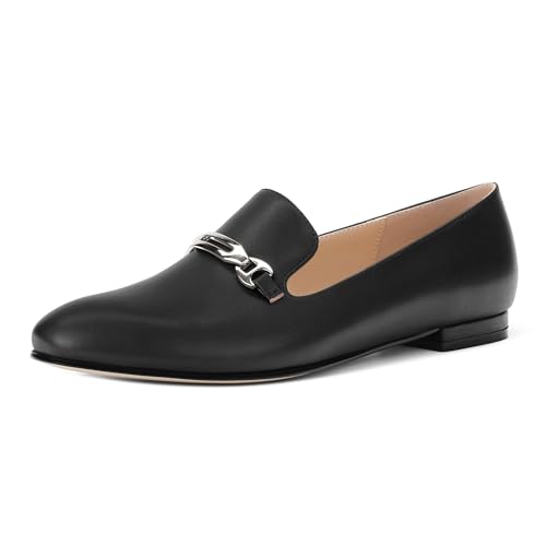 Image of Women's Loafers, Slip On Round Toe Comfortable Flats for Women Dressy and Work, Womens Business Casual Shoes