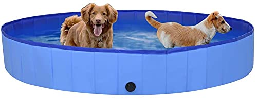 FAMIROSA Foldable Dog Swimming Pool Blue 63