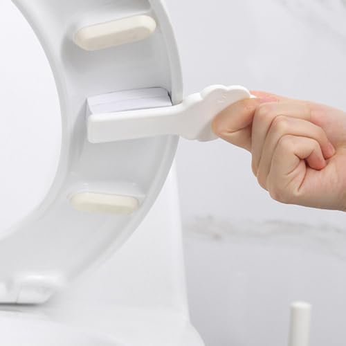 UKCOCO 2pcs Toilet lid White Toilet seat Lifter lid Lifter Avoid Touching no Toilet Lift Handle Toilet seat Cover for Kids Toilet Cover Handles Hygienic Handle Cover Child Household - Image 3