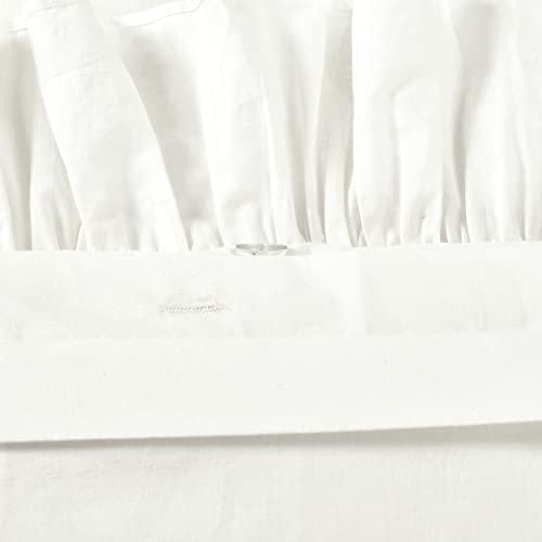 Image of Lush Decor Reyna Ruffle Cotton Duvet Cover Set 2 Piece Set Twin XL, White - Cute Teen Bedding Set - White Duvet - Ruffled Bedding - Coquette Dorm Decor