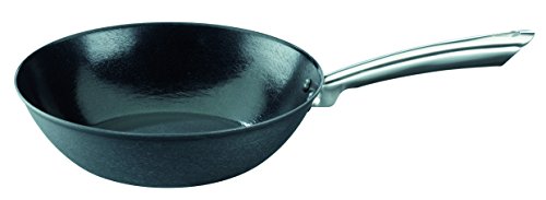 GSW Gusseisen Professionell 714297-Sartén Wok, Tapa, Hierro Fundido, Negro, 28 cm