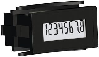Electronic Timer, Model 63, 8 Digit, Manual Reset, 3 Vdc to 30 Vdc, Black