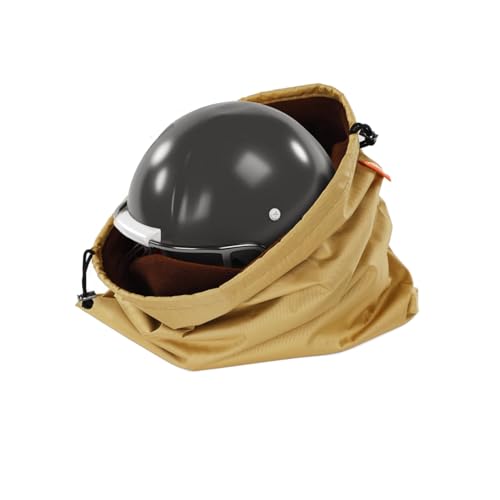 VISEMAN Fleece-Lined Helmet Hockey Bag, 15 x 16 Inch, Water-Resistant 300D Polyester, Helmet Bag with Drawstring Locking for Welding, Hockey,Motorcycle, Bicycle, Ski (Black/Yellow)