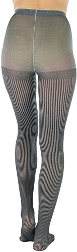 Image of ToBeInStyle Womens High Fashion Sheer Full Footed Vertical Stripe Tights