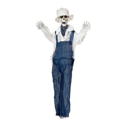 Esqueleto colgante con movimiento para animar tu fiesta de Halloween en el porche