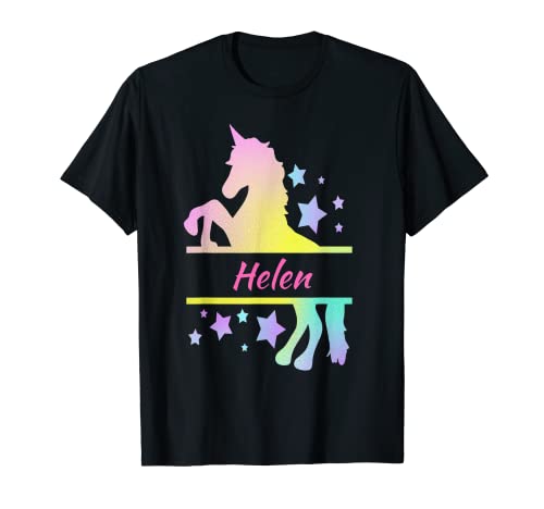 Helen Unicorn Personalizado Rainbow Meme Camiseta