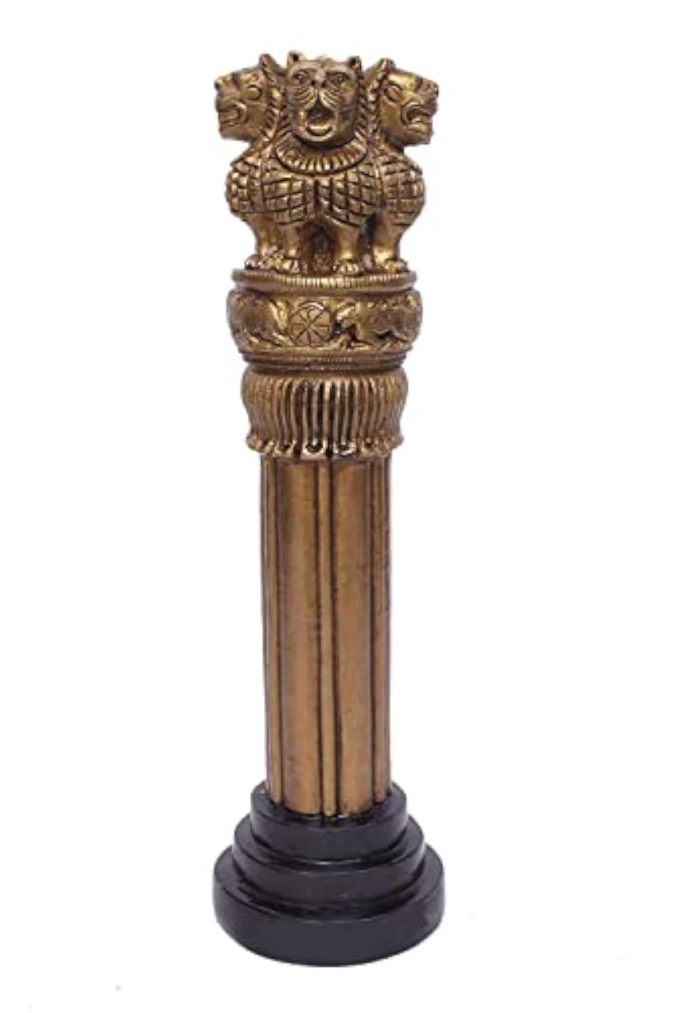 Brass Ashok Chakra Pillar Showpiece, 6 Inches