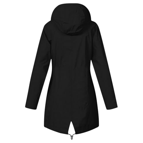 Chubasquero rosa softshell de mujer con chaqueta acolchada larga para invierno 3