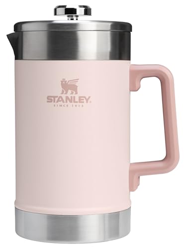 Comparison: Best Stay Hot French Press 4 Stanley Classic Stay-Hot French Press Coffee Maker 48 oz | 5 Minute Brew, 4 Hours Hot | Mesh Filter for Coffee Grounds | Insulated Stainless Steel French Press | BPA-Free | Rose Quartz