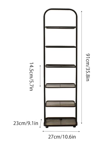 Étagère à chaussures d'angle dorée à 6 niveaux pour un rangement vertical - 2