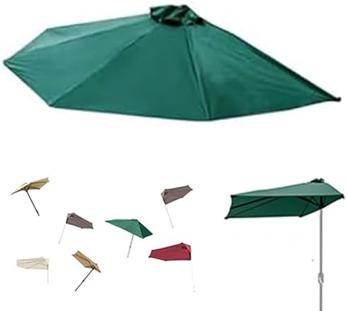 9ft Half Round Umbrella Canopy Replacement - Durable Outdoor Patio Parasol Cover, 5 Ribs, Perfect for Balcony & Garden Use, Weather-Resistant Fabric