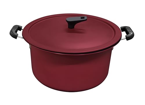 Image of Nolta Large Dum Biryani Pot (10L) + Extra Steel Lid for Dum, 1yr Replace-Guarantee, ISI Certified, Non-Toxic PFOA-Free Non-Stick Heavy Bottom Biriyani Handi (37cm, Matte Finish)