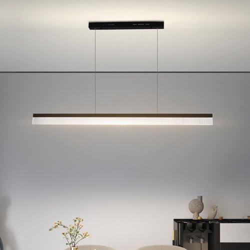 Suspension LED noire de 80 à 100cm pour grande table de salle à manger