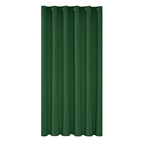 Deconovo Thermal Blackout Curtain Single Panel, 203 x 214 cm Extra Wide Full Drop Eyelet Curtain for Living Room, Bedroom or French Door, 80 x 84 Inch, Dark Forest