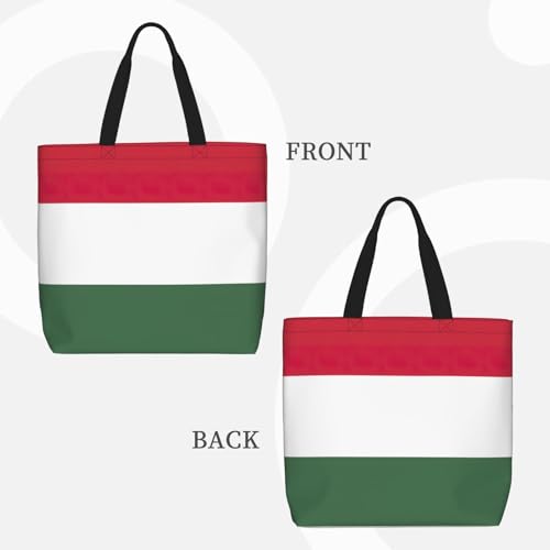 Flag of Hungary print Tote Bag for Women Reusable Shopping Bag Large Beach Bag Travel Vacation Work3