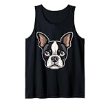 Le Boston Terrier nous regarde avec de jolis yeux de chien et une expression de contenu. La race de chien Boston Terrier est très bien naturelle et ludique, et ce design est conçu pour capturer cet esprit. Pour femmes, hommes, garçons et filles.