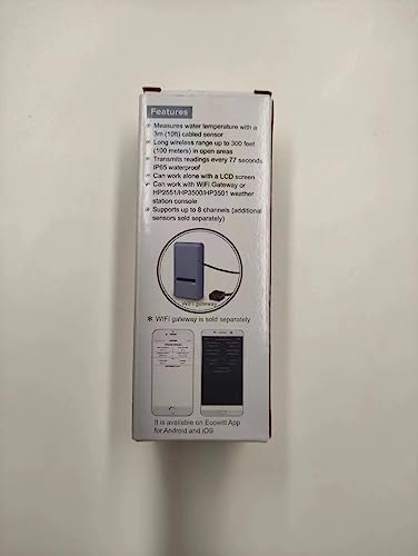 ECOWITT WN30AN Wireless Multi-Channel Thermometer Probe Sensor for Home or Garden Weather Stations, White - Image 4