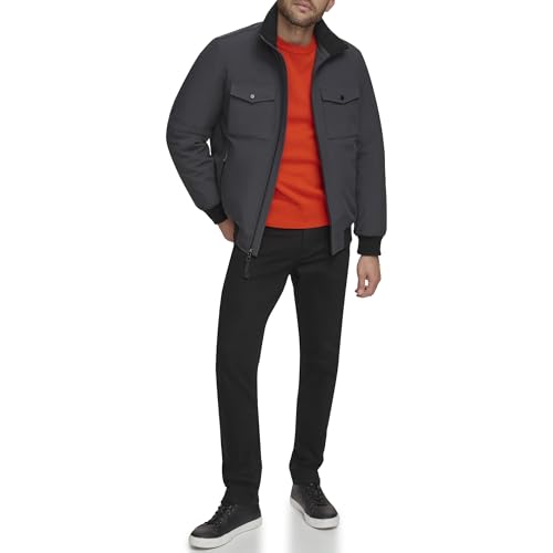 Image of Calvin Klein Men's Flextech Solid Bomber Jacket