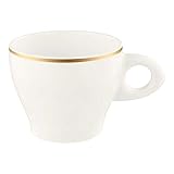 Ohne deckel Seltmann 001.727871 Maxim Porzellan Obere zur Kaffeetasse, Organic, Rund, Creme/Gold, 10810 Goldlinie Goldrand Dekor, 0.21 L, 10.9cm Durchmesser, 6.6cm Höhe, 6 Stück