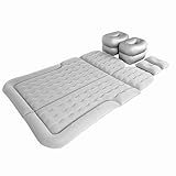 Aramox Colchón de Aire del Automóvil, Almohada de Cojín Campamento Camas Viaje en Espesas Inflables para Al Aire Libre, Asiento Trasero, Hogar con Bomba Eléctrico, Superficie Floking, Almohadilla