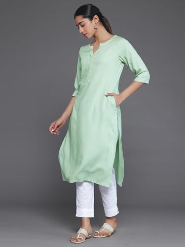 Image of Gerua By Libas Woven Design Viscose Straight Kurta Suit