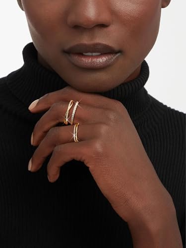 Tungary Gold Stackable Rings for Women Non Tarnish Open Adjustable Thin Thumb Rings 14K Gold Plated Stacking Cubic Zirconia Knuckle Pinky Ring Set Dainty Statement Promise Wedding Band Ring for Women - view 3
