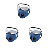 Qsvbeeqj Unisex regolabile riutilizzabile lavabile proteggere la bocca con valvole di respirazione in carbonio sport viso mezzo sport
