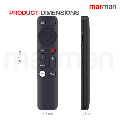 Image of marman Compatible with Oneplus TV Voice Remote Control Original Y, Y1s Pro Series Suitable for 4K FHD UHD QLED Smart Android Television with Google Assistant - Pairing Must!