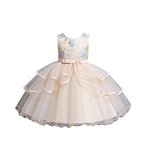 Vestido de princesa para bebé niña en algodón con estampado de verano y pajarita elegante
