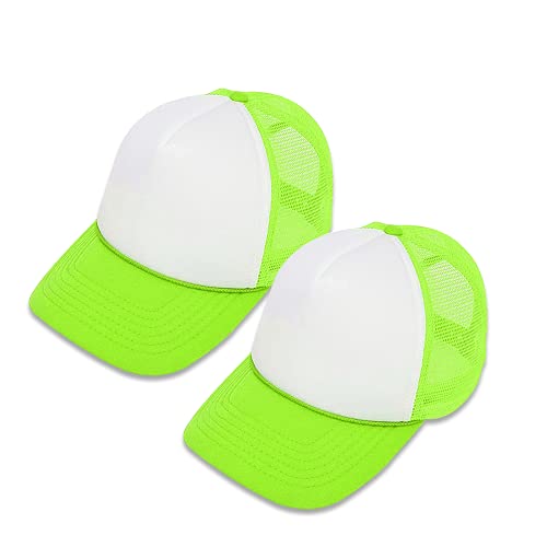 Image of MR.R Sublimation Blanks Polyester Mesh Cap Mesh Hat Two Tone Trucker Summer Mesh Cap with Adjustable Snapback,2pcs per Pack