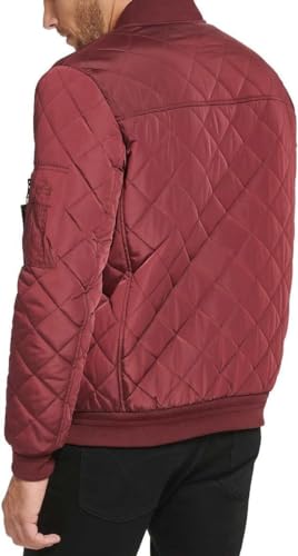Image of Calvin Klein Men's Ribbed Collar Quilted Bomber Jacket