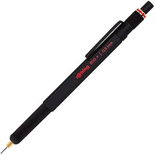 rOtring 800+ ołówek automatyczny i rysik do ekranów dotykowych | Ołówek automatyczny typu Twist-to-Retract HB 0,5 mm | Czarny metalowy korpus