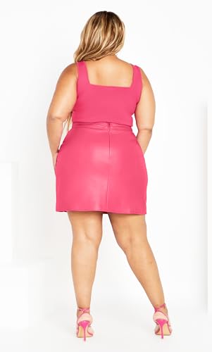 City Chic Women's Lanie Faux Leather Skirt3