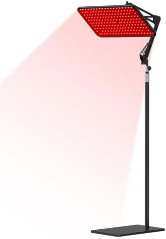 Relassy Infrarotlampe Rotlicht-Panel 200 LEDs, 3 Wellen, Timer, Verstellbar | Rotlicht-Panel mit 4 Modi (3 Wellen einzeln/kombiniert), 5 Helligkeiten, Timer, mit Fernbedienung – fü