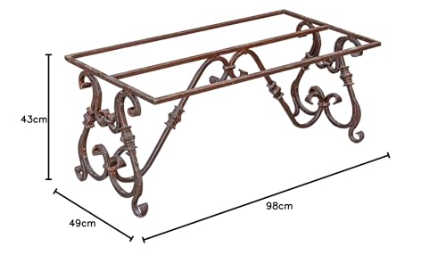 BISCOTTINI INTERNATIONAL ART TRADING Cookies Tischplatte aus Eisen 98 x 49 x 43 cm | Tisch für den Außenbereich | Tischplatte antik