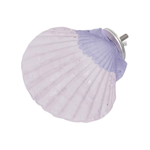 Image of Bird Perches for Cage, Abrasive Surface High Calcium Mineral Parrot Perch Stand - Bird Nail File for Claw & Beak Health, Colorful Ceramic Bird Cage Accessories (Purple, Shell)