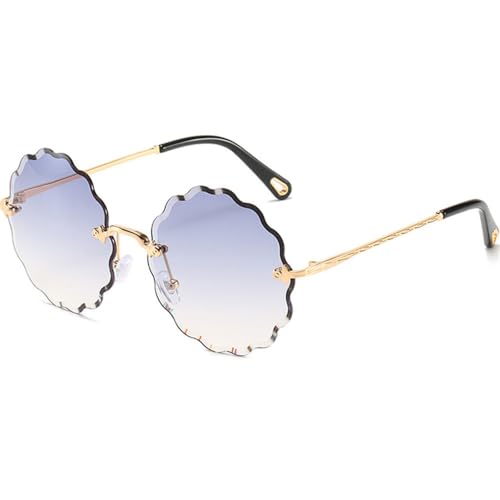 Lunettes de soleil pour femmes et hommes tendance avec verres ronds dégradés protection UV400