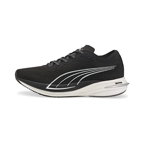 PUMA Women's Deviate Nitro Running Shoe, Puma Black-Puma White 07, 6.5