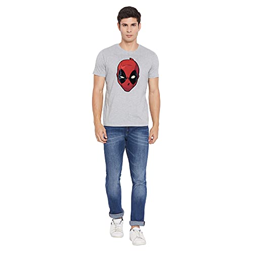 Image of Marvel Men Round Neck Short Sleeves Knitted T-Shirt