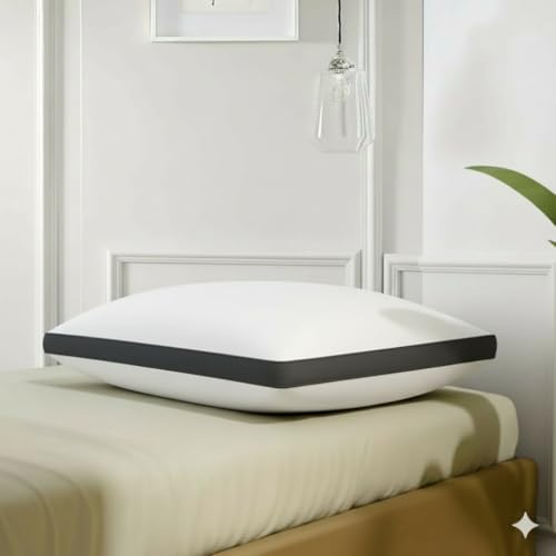Image of Premium Microfiber Gusset Pillow with 3D Fiber Filling | Extra Firm Neck & Head Support | Luxury Sleeping Pillow, 12x20 Inch
