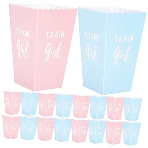 JECOMPRIS 24Pcs Gender Reveal Popcorn Containers Popcorn Boxes for Party Treats for Snacks Candies Holders for Gender Reveal Celebrations