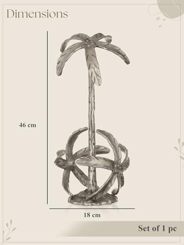 Image of Trovea's Palm Tree Bottle Holder Aluminium Wine Bottle Holder for Home Bar | Premium aluminium bottle holder with a palm tree design, ideal for displaying wine bottles for home bar and dining