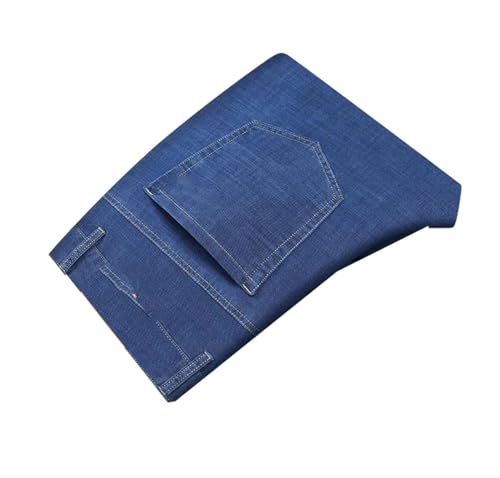 Men's high-Waisted Loose-fit Stretch Jeans, Breathable Cotton Blend Straight-Leg Pants - Main Image