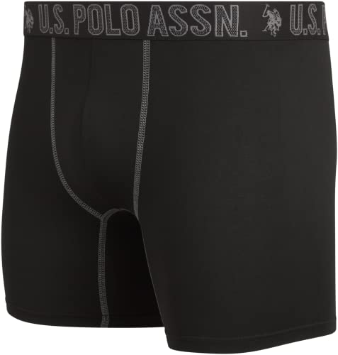 U.S. Polo Assn. Mens Boxer Briefs - 4 Pack Ultra Soft Underwear Boxers for Men with Contour Pouch (Sizes: S-XL)4