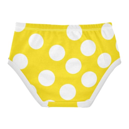 Artistic Toddler Girls Underwear 2t Cotton Cute Panties Girl White Polka Dots Bright Yellow Kids Undies Briefs2