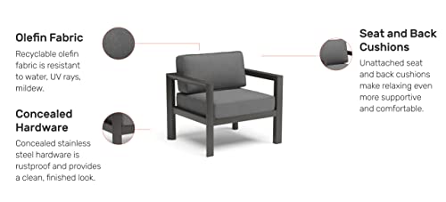 Homestyles Grayton Outdoor Aluminum Lounge Chair, Gray #TOP6