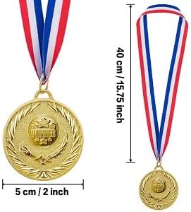 Abaokai 24 Pieces Gold Award Medals Winner Medals Gold Prizes for Sports, Competitions, Party, Spelling Bees, Olympic Style, 2 Inches