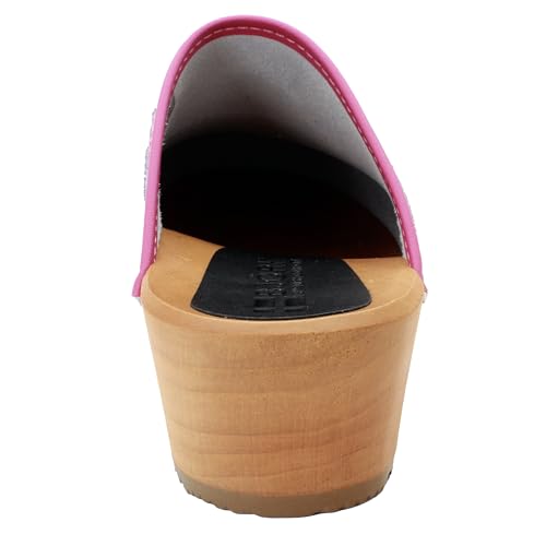 Image of Bjork Maja Wood Open Back Leather Clogs